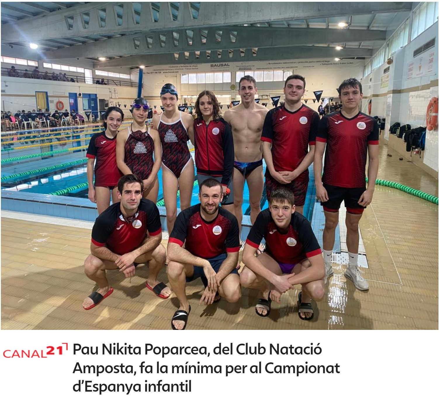 NOTÍCIA CANAL 21, PAU NIKITA POPARCEA, del Club Natació Amposta, fa la mínima per al Campionat d’Espanya infantil